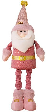 MEAKTSMI Muñecas telescópicas figura de vacaciones tamaño ajustable figura de pie adorno para ventana de Navidad o decoración de puerta