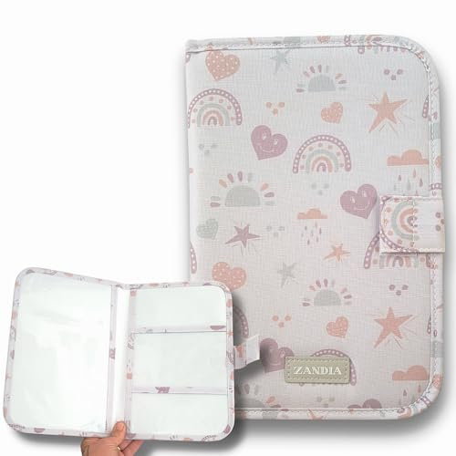 ZANDIA ® Dokumententasche für Babys, originelles Geschenk für Neugeborene, Organizer für Babys, Dokumentenmappe für Babys und Schwangerschaft, hell