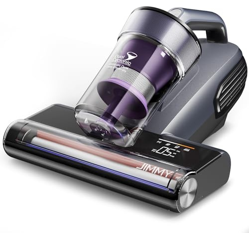 Jimmy BX8 Mattress Vacuum Cleaner 15kPa Deep Clean Bed Vacuum Cleaner with Dust Mite Senor, 65°C Heat & UV-C Light, Ultrasonic & Negative ion Function Cleaning for Mattresses Beds Sofa (Purple)