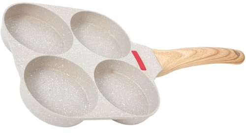 HANABASS Sartén para Huevos y Tortillas 4 Agujeros Antiadherente de Piedra Multifunción para Cocinas Domésticas y Restaurantes Fácil de Limpiar