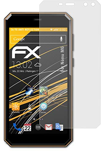 atFoliX Panzerfolie kompatibel mit Nomu M6 Schutzfolie, entspiegelnde und stoßdämpfende FX Folie (3X)