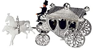 Günthart 1 kleine Silberkutsche für Hochzeitstorten, silberne Hochzeit, Silber Kutsche