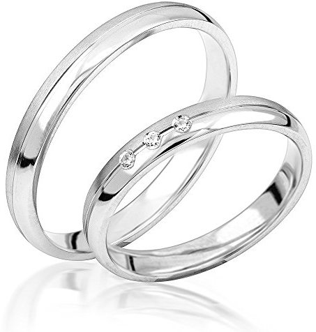 2x Platin Eheringe Partnerringe Trauringe Verlobungsringe inkl. Gravur und Steine PTJC18-950