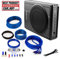 Phoenix Gold Z10150 flat under seat subwoofer active / 25cm / 150W RMS/with remote control + Stinger SELECT SSK8 amplifier cable connection set 10mm² (8GA) / 600W