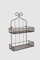 Wandregal Wandkorb antik Braun H 38 cm Wandkorb mit 2 Ablagen Vintage Shabby Chic