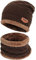 Bequemer Laden Kinder Winter Warm Mütze und Loop Schal Set mit Fleece Gefütterte für 3-8 Jahre Jungen Mädchen, Wintermütze Strickmütze Beanie Schlauchschal Halswärmer Geschenk Weihnachten, Braun