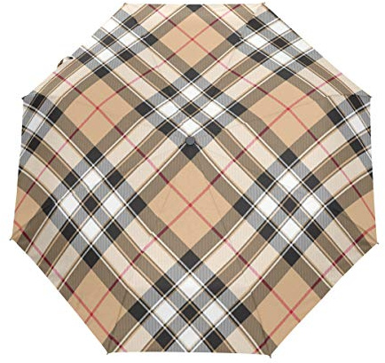 Ecosse Vintage Plaid Diagonal Parapluie Pliant Automatique Coupe-Vent Ultra-léger Voyage Incassable Parapluies pour Homme Femme