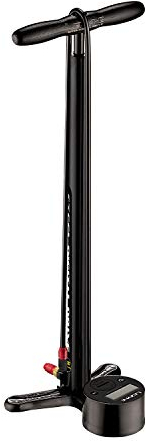 LEZYNE Steel Digital Drive 3,5 Pompe à Pied Haute Pression pour vélo avec jauge numérique de 8,9 cm – Pompe à air Durable de 220 PSI pour vélos de Route/de Piste – Mandrin ABS-1 Pro Compatible avec