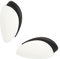 WAGNER Design-Boden- & Wand-Türstopper EGG DESIGN - 45 x 30 x 20 mm, Korpus hochwertiger Kunststoff weiß, Puffer thermoplastischer Kautschuk schwarz, inklusive Montagematerial - 15515511