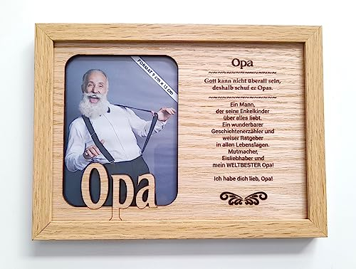 OPA - Bilderrahmen fürs Foto und mit netten Spruch. Fotorahmen zum Aufstellen oder Aufhängen. Fotomotiv. Fotografie. Portraitrahmen, Picture Frame. Tolles Geschenk für Grossvater.