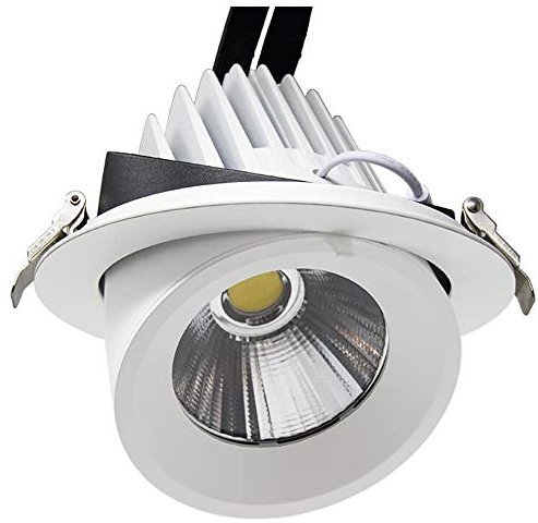 FactorLED Foco Empotrable Orientable LED 25W, Iluminación Techo Interior, Tecnología CCT - Tono de Luz Seleccionable, Luz cálida, natural y fría (3 in 1), Ø140mm x H100mm