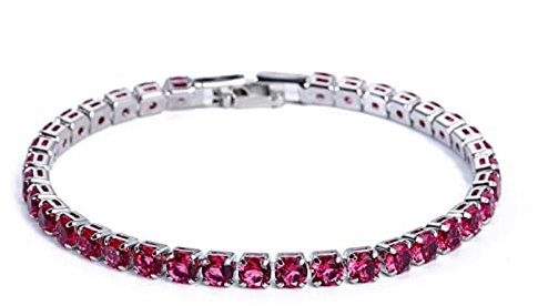 CXWK Braccialetti da Tennis cubici da 4 mm Braccialetto da Sposa in Cristallo con Catena ghiacciata per Donna Braccialetto Color Argento Dorato