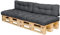 Royal Schneider Set Sitzkissen Rückenkissen Palettensofa Palettenpolster - 4er Set - 2Stk. 120x80 + 2Stk. 120x40, Farbe - Graphit