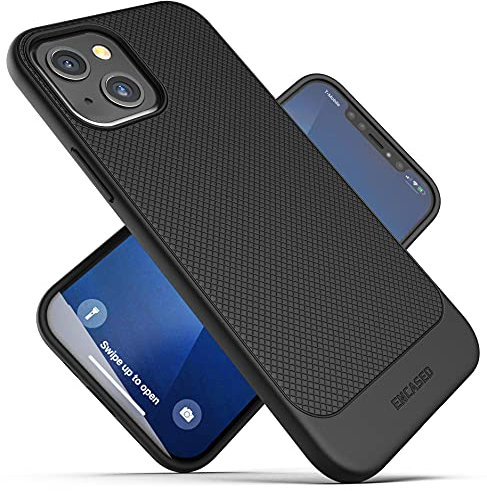 ENCASED Thin Armour Designed for iPhone 13 Mini Case, Slim Fit Flexible Grip Cover (Black)