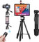 67 inTablet Ipad Tripod Mount Stand Holder with Shutter and Cold Shoe for iPad Pro 12.9/11 Air Mini, iPhone Galaxy, Applied Video Recording, Live Stream, Watching, 4~15 inch Devices