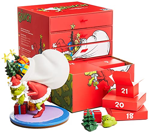 CC Countdown Characters von Numskull 2023 Dr Seuss Der Grinch Sammlerfigur - Offizielle Der Grinch Merchandise - Zusammenbaubare Charakterstatue