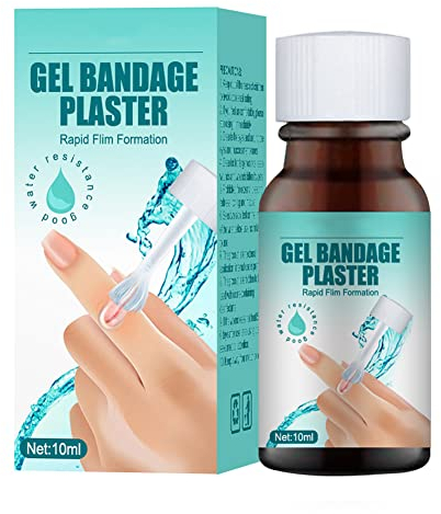 Katutude 10 Ml Flüssig Verband, Wasserfester Hautkleber Flüssigkeitsband Hautflüssiger Gips mit Pinsel für Wunden Kratzer Kleinere Schnitte Erwachsene Kinder (1 Stück)