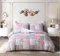 Best Linen 4 Pc King Duvet Cover Set Polyester Cotton Quilt Cover Pillow Case & Fitted Sheet Complete Bedding Set Easy Care Machine Wash Anti Allergic (Floral Grey, King) (DuvetCover001)