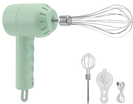 Hand Mixer Electric Whisk, Kitchen Baking Kneaders Handheld Mixing Equipment Stainless Steel Food Beaters with Lightweight Turbo Touch Button Scale Cup for Whipping Brownies Cakes Dough Batters