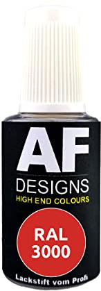 Alex Flittner Designs Lackstift RAL 3000 FEUERROT matt 20ml Reparaturstift Acryl Retuschierlack Reparaturlack Holz Metall Möbel Bad