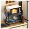 Microwave Shelf Carbon Steel Microwave Shelf Double-layer Microwave Oven Bowl and Plate Integrated Storage Easy to Clean