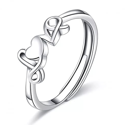 CNBPIC Silberringe für Frauen Brief Finger Ring Verstellbarer Schmuck