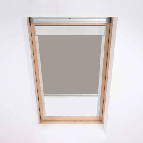 Classic Roof Blinds for Keylite Roof Windows, Blackout Blind, Window Code T04 Light Grey