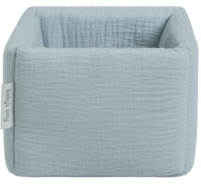 Baby's Only - Korb Fresh ECO - Aufbewahrungskorb - Für Pflege- und Babyprodukte - Kinderzimmer deko - 100% Bio-Baumwolle - Misty Blue - 18x18x18 cm