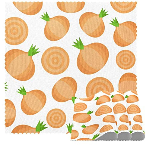 Quadratische Platzdeckchen, rutschfest, niedliches Cartoon-Zwiebelmuster