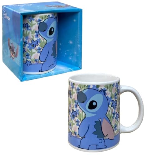 Disney Stitch Tazza da Caffè, Tazza in Ceramica, Tazza Design Stitch Tropicale, Regalo Stitch per Adulti e Ragazzi