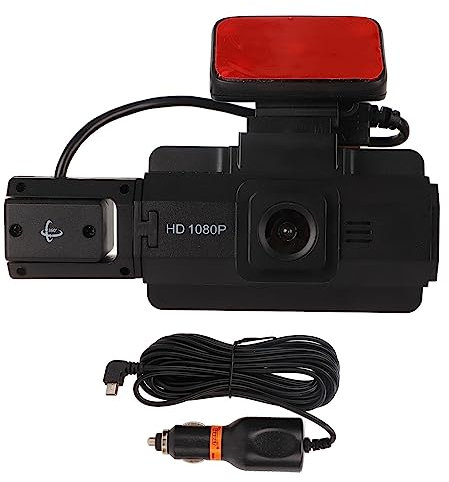 Registratore di Guida Schermo IPS HD da 3 Pollici Rotazione a 360 Gradi Anteriore Posteriore Doppio Obiettivo Sensore G Visione Notturna Dash Cam per Auto Dash Cam