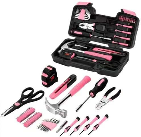 39pc Pink Ladies Tool Kit - Essential DIY and Home Repair Tools Set