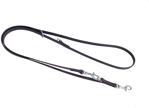 MJH Führleine Umhängeleine BETA-BioThane 3-Fach verstellbar 2,30m lang & 19mm breit für Hunde bis ca. 12kg (schwarz)