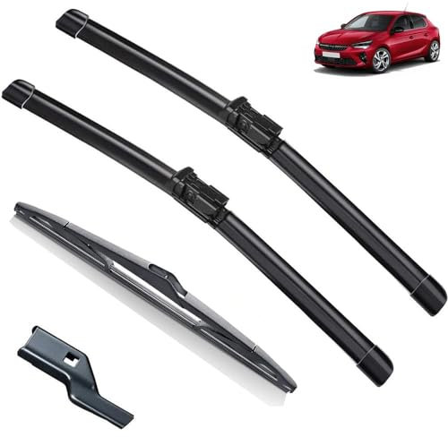 Limpiaparabrisas Escobillas limpiaparabrisas delanteras y traseras compatible con Vauxhall Opel Corsa F Corsa-e 2019-2023, parabrisas, ventanas, cepillos, accesorios LHD RHD, Escobilla limpiaparabr