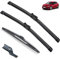 Limpiaparabrisas Escobillas limpiaparabrisas delanteras y traseras compatible con Vauxhall Opel Corsa F Corsa-e 2019-2023, parabrisas, ventanas, cepillos, accesorios LHD RHD, Escobilla limpiaparabr