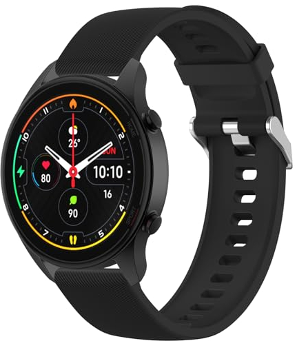 Vancle Armband für Xiaomi Mi Watch Color Sport/S1/S1 Active/S3/2, 22mm Silikon Sports Ersatzarmband (Schwarz)