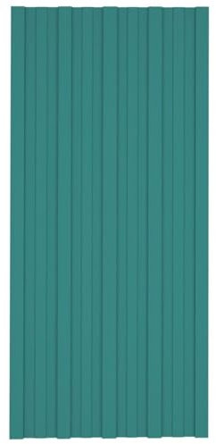 ZEYUAN Dachpaneele 36 STK Trapezblech Dachplatten, Wellblechplatten Für Dach, Dachblech, Dachschindeln Für Gartenhaus, Verzinkter Stahl Grün 100x45 cm