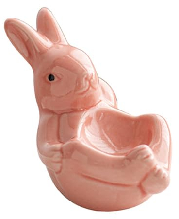 CIYODO Ceramic Rabbit Egg Cup Easter Bunny Holder for Eggs Decor Display Stand