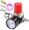 1/4 Druckminderer, 3 Löcher, Druckregler Druckluft, Druckschaltventil mit Manometer, Druckschalter Regelventil 175 PSI für Luftverdichter, Luftkompressor, Druckschalter Kompressor