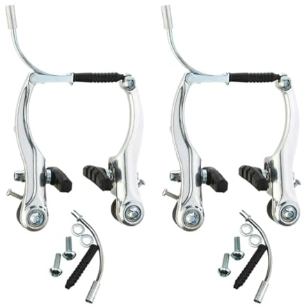 Generisch Fahrradbremsen Set | Universeller Bremsensatz Vorne Und Hinten - 2 Paar V-Brake Set Für Die Meisten Mountainbikes Und -Rennräder, Fahrradteile Und -Komponenten, Schwarz Und Silber Optional