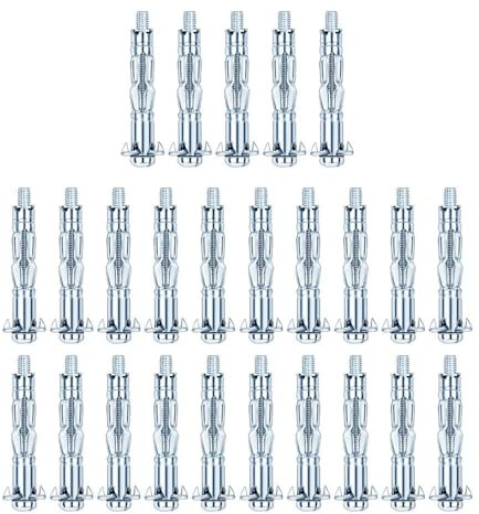 25 Stück M5 × 65 Gipskartonbefestigungen, Hohlwandanker, Hohlwandbefestigungen, Trockenbaudübel, Dübel, M5 Wandanker, Trockenwandanker, Schrauben, robuste Metallbefestigungen, Dübel für Trockenbau,