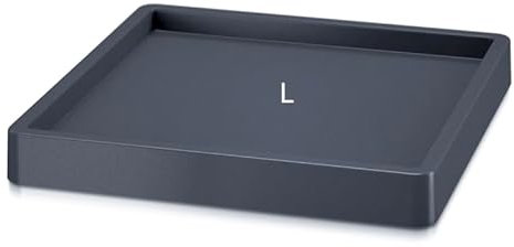 Piattaforma mobile per vaso da fiori con ruote Mobile Saucer Square, colore antracite (L - 26 cm, rettangolare)