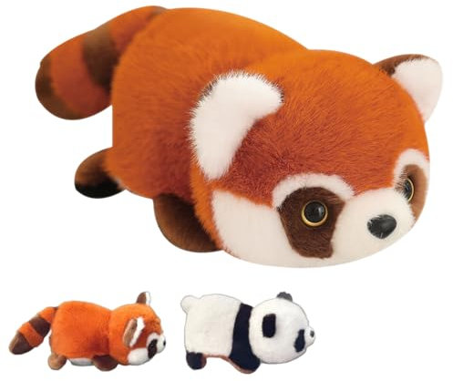 Osuter Panda Kuscheltier, 25cm Red Panda,Kawaii Kuscheltier,Roter Panda.Kawaii Plüsch Spielzeug,Panda Plüschtierfür Mädchen, Jungen & Babys – Flauschiger Stofftier Panda zum Spielen