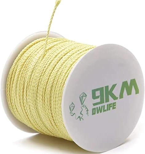 9KM DWLIFE 100% Kevlar - Corda multiuso per drago, da campeggio, da modello, resistente al calore e al taglio, colore nero (22 kg ~ 680 kg)