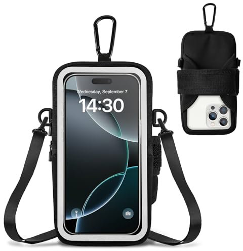 Guzack Brassard Téléphones Sport Portable, 6.9 Brassards Running d'équitation Bracelet Porte Telephone Course a Pied pour iPhone 16/15/14/13/12 11 Pro Max Sansung avec Sangle Réglable