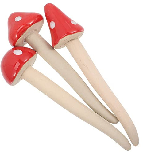 BESPORTBLE 3stücke Keramik Pilz Statue Garten Dekoration Pilzfigur Pilzornament Für Außenbereich Und Innenraum