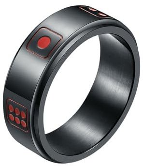 Sumpgle Titanio Acciaio Dadi Spinner Anello Rotante Dadi Antistress Anello Trendy Accessorio Gioielli Da Uomo