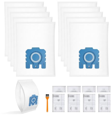 Confezione da 10 sacchetti GN compatibili con Miele Hoover, efficienza 3D, sacchetti per aspirapolvere Classic C1 Complete C2 Complete C3, S2 S5 S8, con 4 protezioni per motore e 4 filtri di scarico