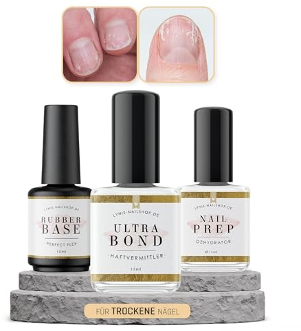 Primer Set für TROCKENE/SPRÖDE Nägel für wenige Liftings mit Ultra Bond, Dehydrator & Perfect Flex für Kunstnägel, Lynis-Nailshop.de