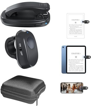 Page Turner Ring for Kindle Paperwhite with Zipperd Srtage Bag,Remote Control for iPhone iPad Android Tablets E-Readers,Camera Camcorder Remote Controls,RF Connerction (Black)